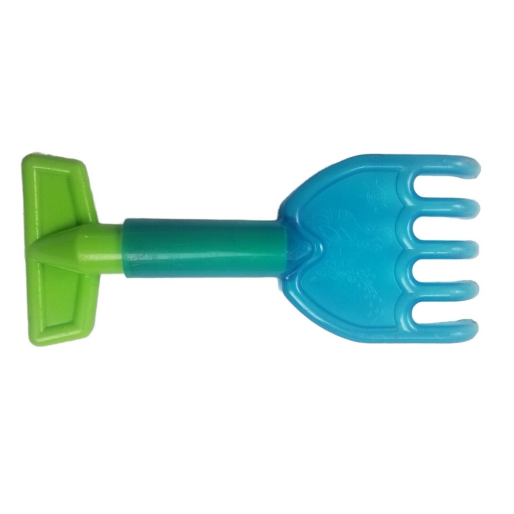 4/$25 McDonald's 1989 Happy Meal Toy Beach Sand Rake Green Blue